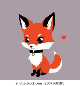 Cute vector adorable fox illustation