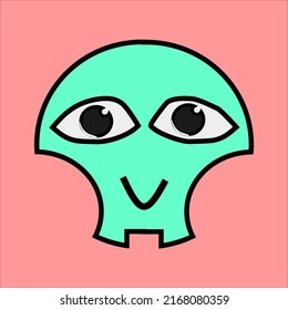 cute vector alien monster illustration  this design is suitable for symbols  icons  memes  vectors   illustrations