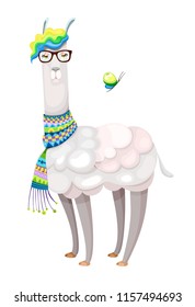 cute vector alpaca