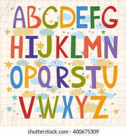cute vector alphabet for children fun learning