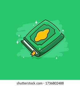 cute vector al-qur'an in flat style