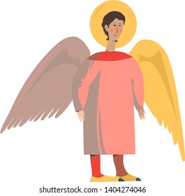 Cute vector angel, cartoon character, Christmas symbol