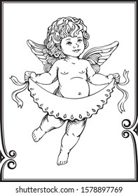 
cute vector angel, cupid in valentines day