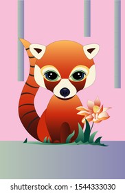 Cute vector animal baby poster