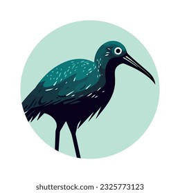 Cute vector animal feathered bird icon isolated