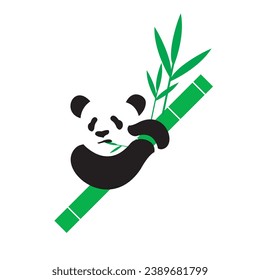 cute, vector, animal, illustration, panda, cartoon, logo, bamboo, bear, design, nature, isolated, icon, mammal, symbol, zoo, character, wildlife, baby, happy, graphic, white, wild, funny, fun, art, fa