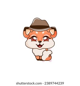 cute vector animal red panda with mafia hat background