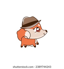 cute vector animal red panda with mafia hat wildlife