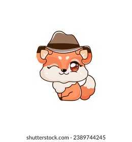 cute vector animal red panda with mafia hat design