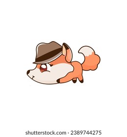 cute vector animal red panda with mafia hat graphic