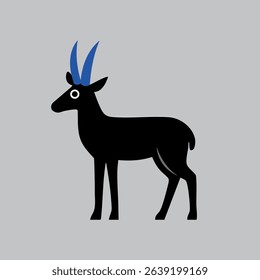 Cute vector antelope with big eyes, simple design, great for kids' projects and decor.