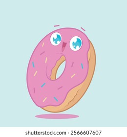 cute vector art of a donut smiling in cartoon style cartoon
