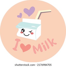 Cute vector art of a packet of milk.