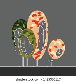 Cute vector art with stylish trees