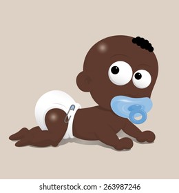 Cute vector baby character isolated in solid background