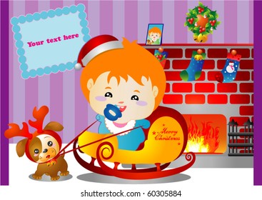 Cute vector baby Christmas