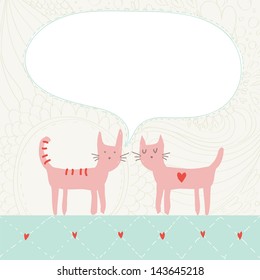 Cute vector background with cats