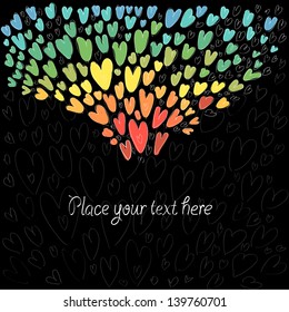 Cute vector background of love and hearts