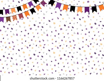 Cute vector background with party bunting flags for Halloween graphic design