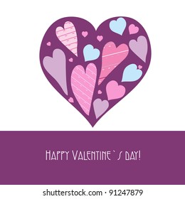 Fondo vectorial corto con corazones vintage