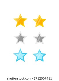 cute vector badge star design with 3 different colors 