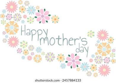 Cute vector banner for Mother's Day with  a flower frame