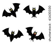 cute vector bat in 4 different varieties