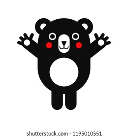 Cute Vector Bear. Isolated Illustration On White Background.