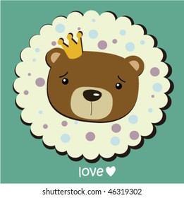 cute vector bear with text box 1