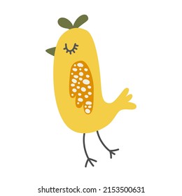 Cute vector bird illustration. Element for design.