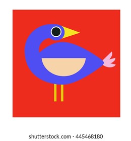 Cute vector birds set. Cartoon collection with bird.