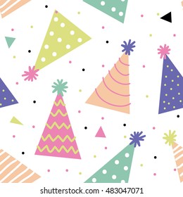 Cute vector birthday seamless pattern