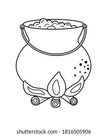 Cute Vector Black White Cauldron On Stock Vector (Royalty Free ...