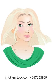 Cute vector blonde girl character