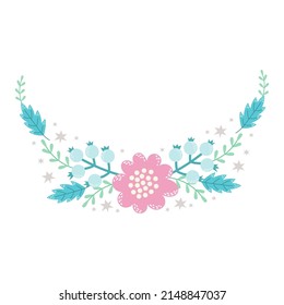 Cute vector bouquet of flowers. Design element.