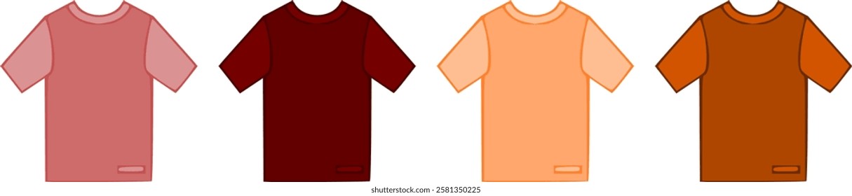 Cute vector boy T-shirts set 