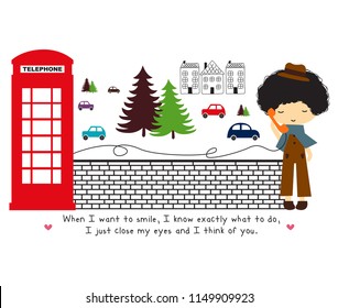 cute vector boys falling in love