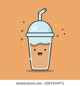 Cute Vector Brown Cup Drink Cartoon