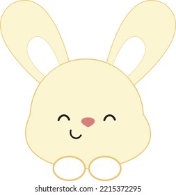 cute vector bunny cream icon