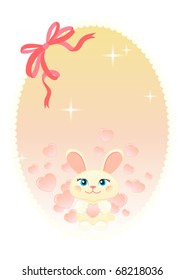 cute vector bunny frame
