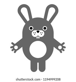 Cute Vector Bunny. Isolated Illustration On White Background.