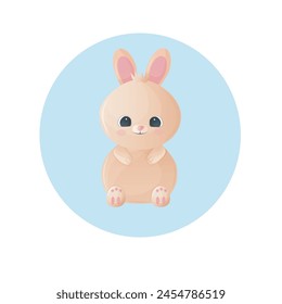 Cute vector bunny on white background. Good for posters, banners, and gift cards.