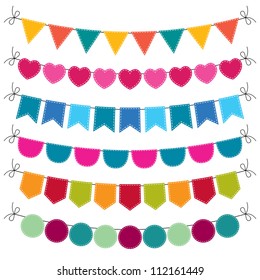 Cute vector bunting set