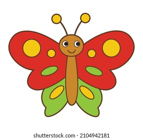 
Cute vector butterfly. Vector cartoon animals. Vector illustration for children