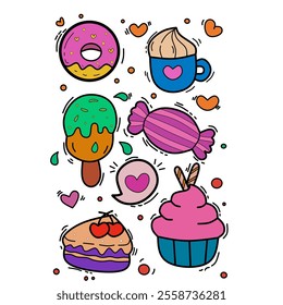 Cute vector cake doodle, suitable for use in your projects