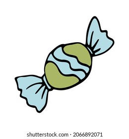 Cute vector candy color clipart. Hand drawn doodle illustration.