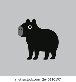 Cute vector capybara with big eyes, simple design, great for kids' projects and decor.