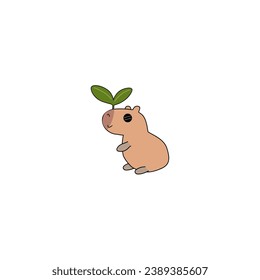 cute vector capybara with sunglasses cute