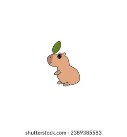 cute vector capybara with sunglasses animal