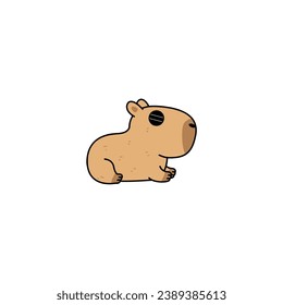 cute vector capybara with sunglasses art